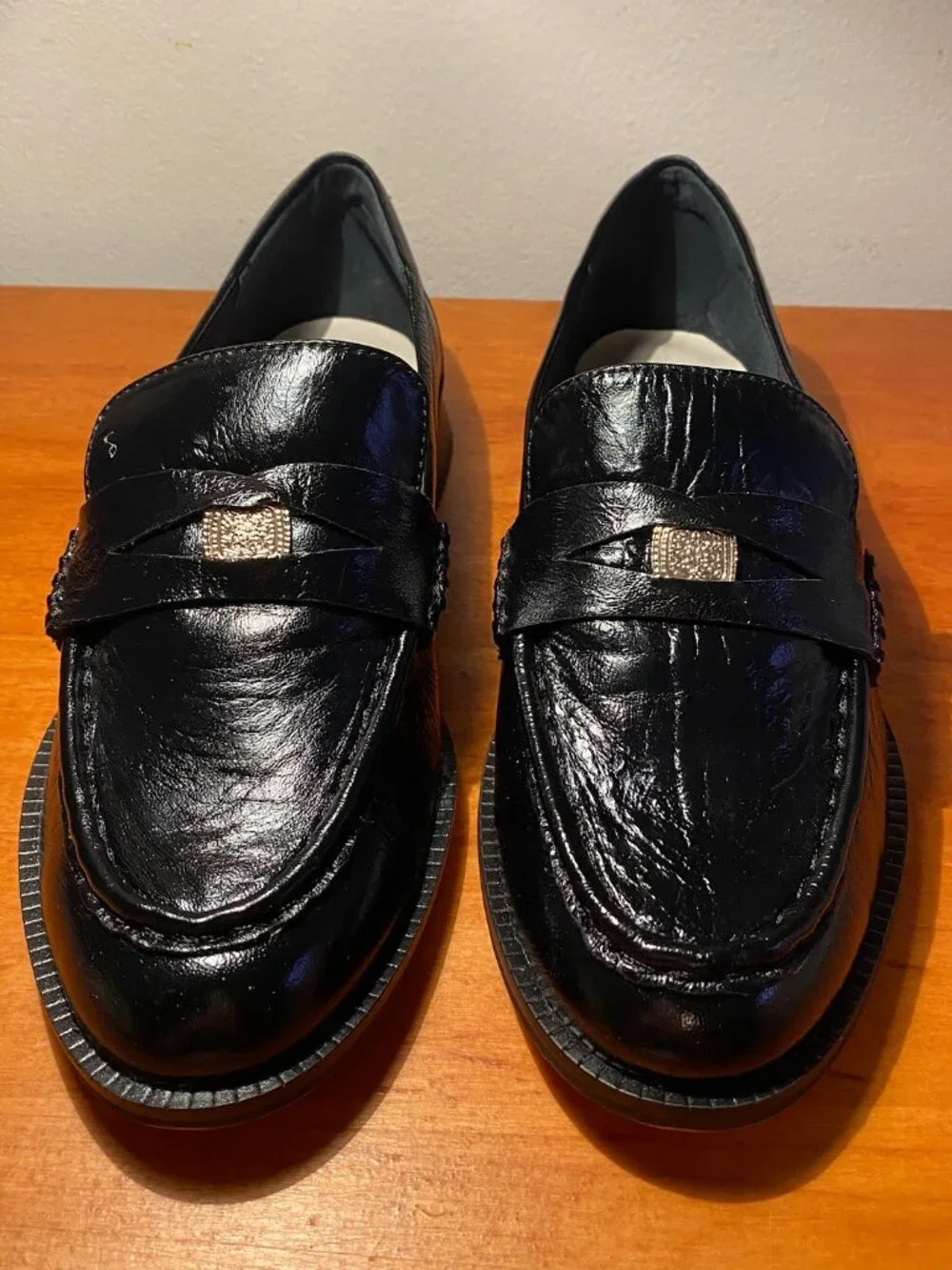New In Box Dolce Vita Hilly Wide Black Penny Loafers sz 8.5W